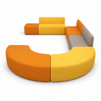 Agile Curved Modular Lounge Suite for Collaborative Breakout Areas and Modern Reception Spaces