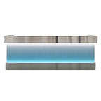 Stainless Steel Salon Reception Desk with LED Acrylic Front