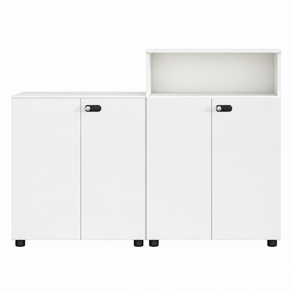 Contemporary Modular Office Storage Cabinet with Secure Custom Option