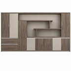 Contemporary Executive Office Storage Cabinet with Display Shelving