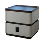 Modern Bedside Table with 2 Drawers and Rounded Edges