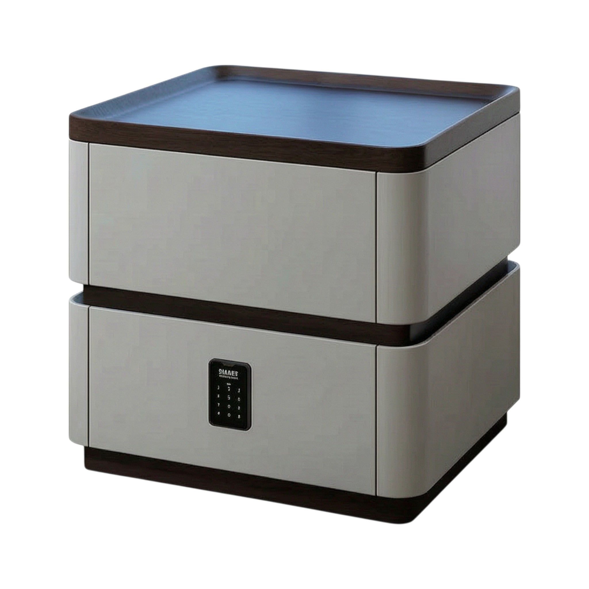 Modern Bedside Table with 2 Drawers and Rounded Edges