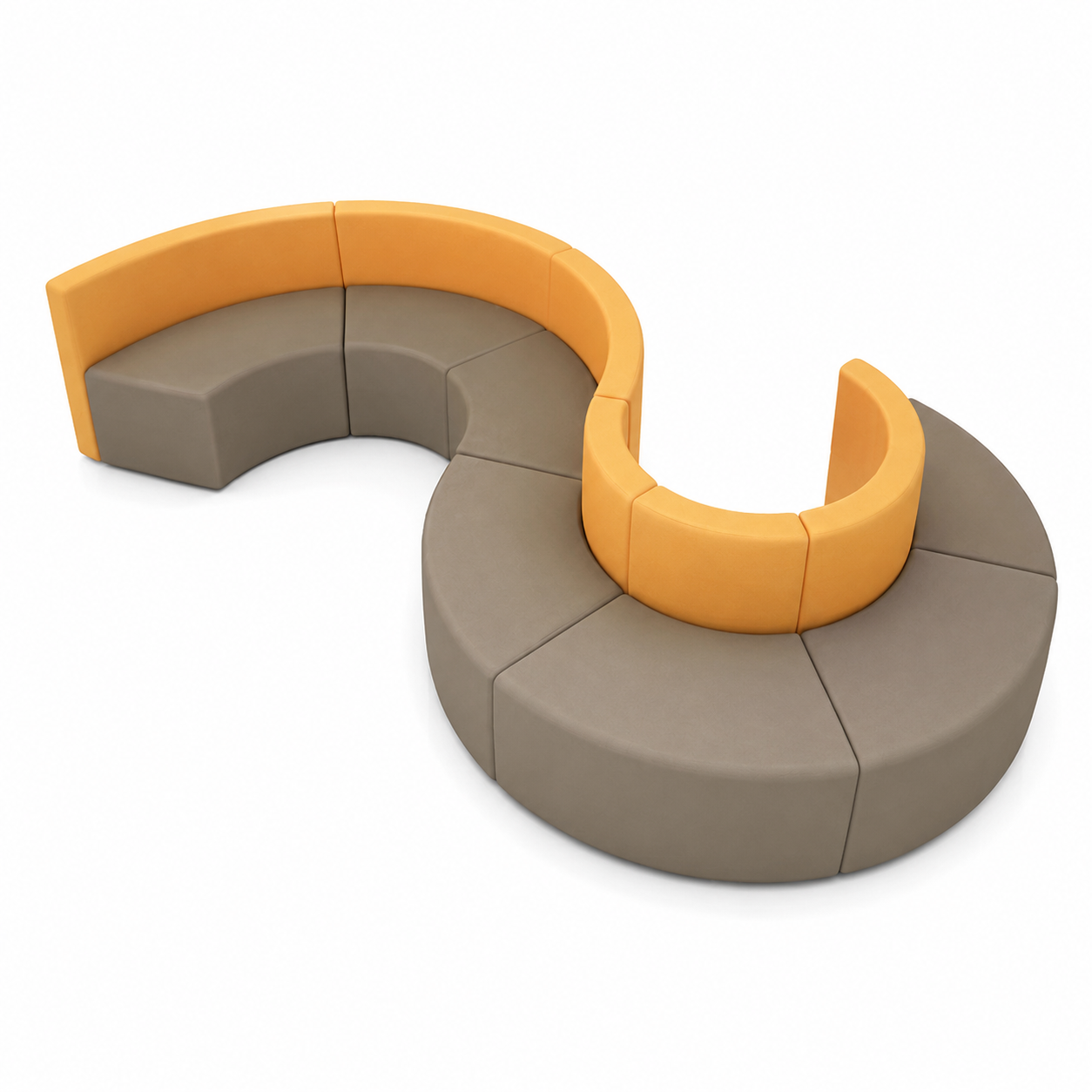 Agile Curved Modular Lounge Suite for Collaborative Breakout Areas and Modern Reception Spaces