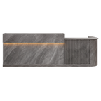 Slatted Timber Café Counter with LED Front Panel