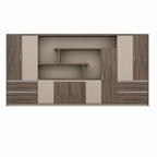 Contemporary Executive Office Storage Cabinet with Display Shelving