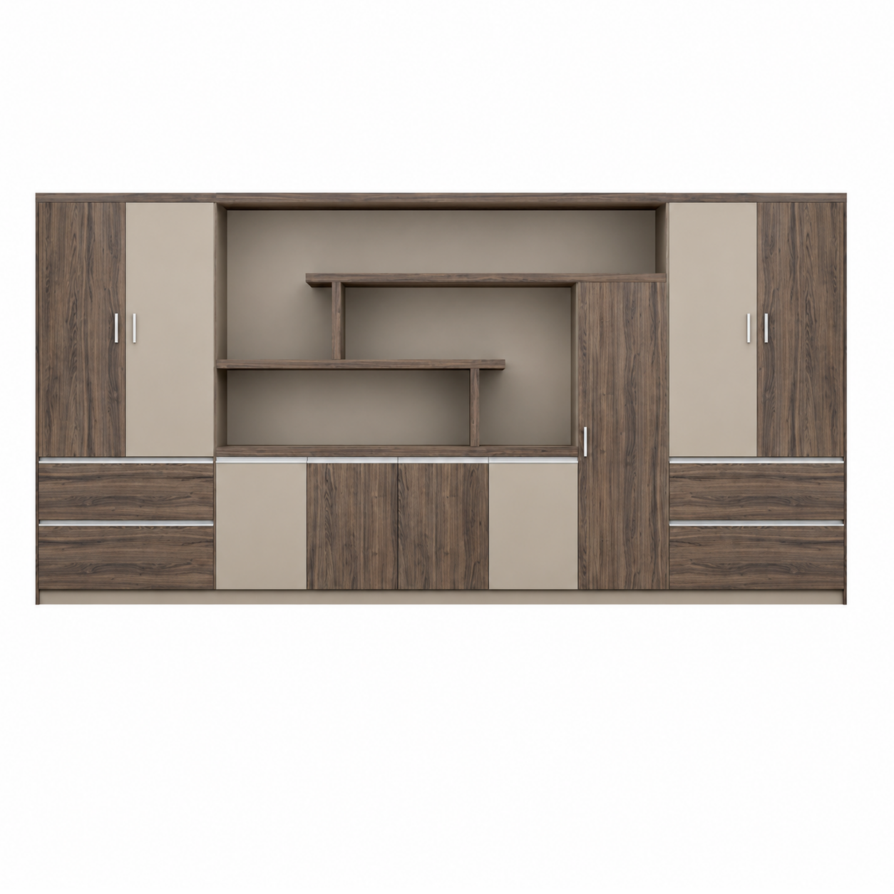 Contemporary Executive Office Storage Cabinet with Display Shelving