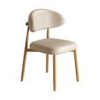 Modern Upholstered Home Chair With Curved Backrest And Steel Legs