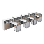 Office Workstation Desk with Privacy Panels and Integrated Storage