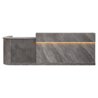 Slatted Timber Café Counter with LED Front Panel