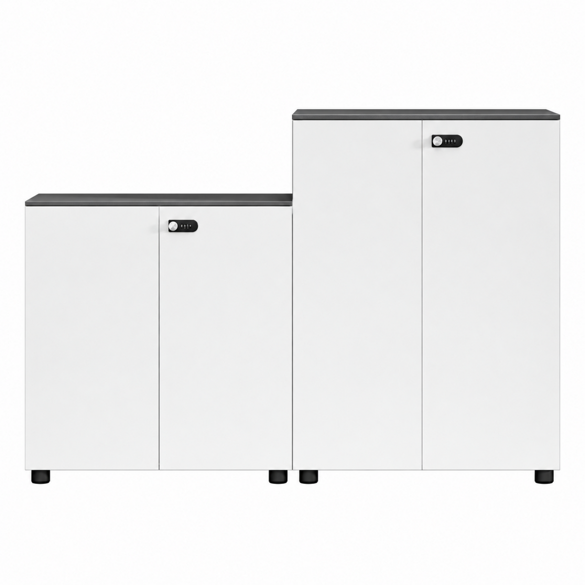 Contemporary Modular Office Storage Cabinet with Secure Custom Option