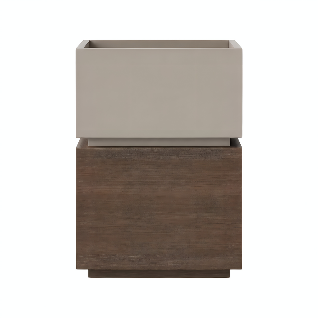Contemporary Timber Bedside Cabinet with Raised Storage Tray