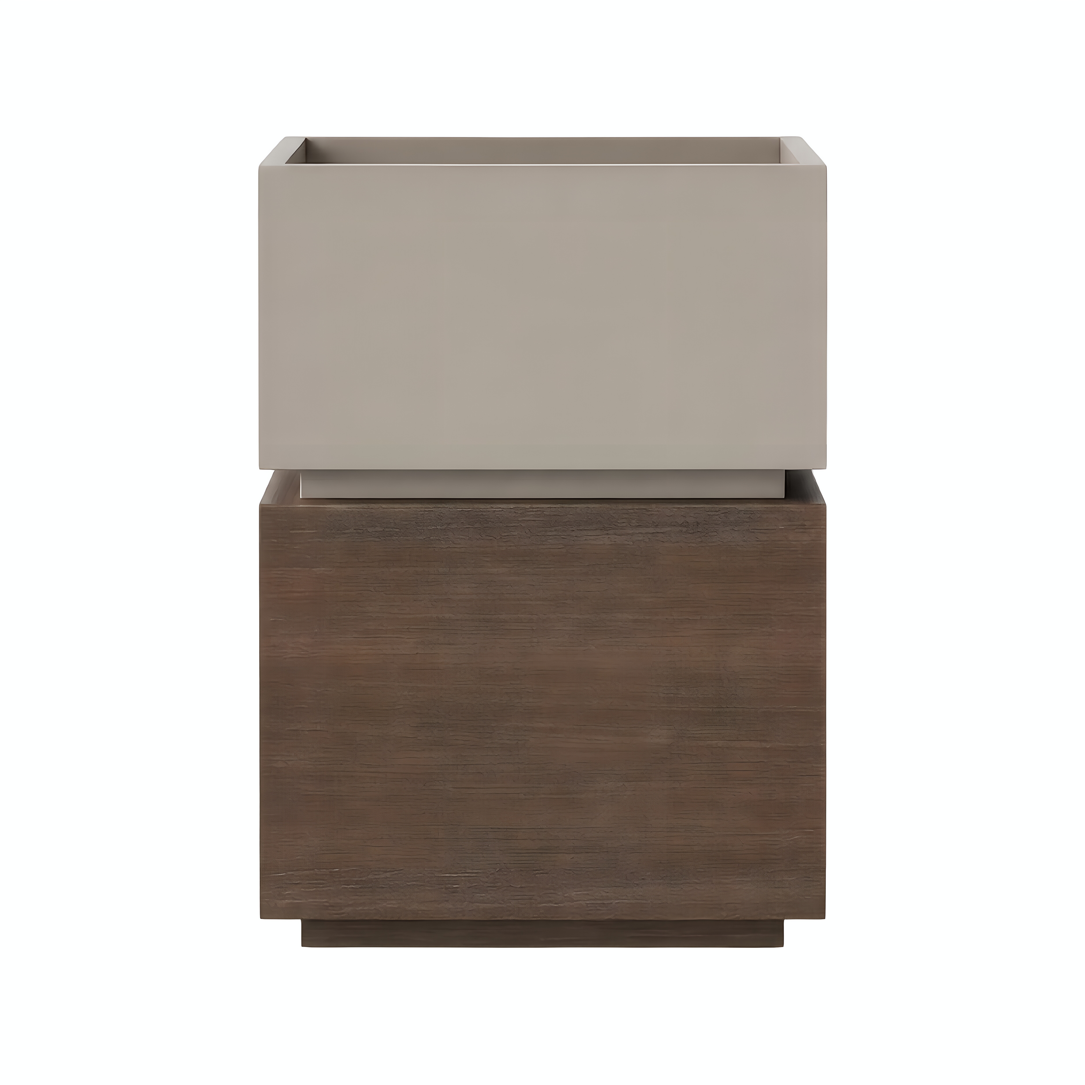 Contemporary Timber Bedside Cabinet with Raised Storage Tray