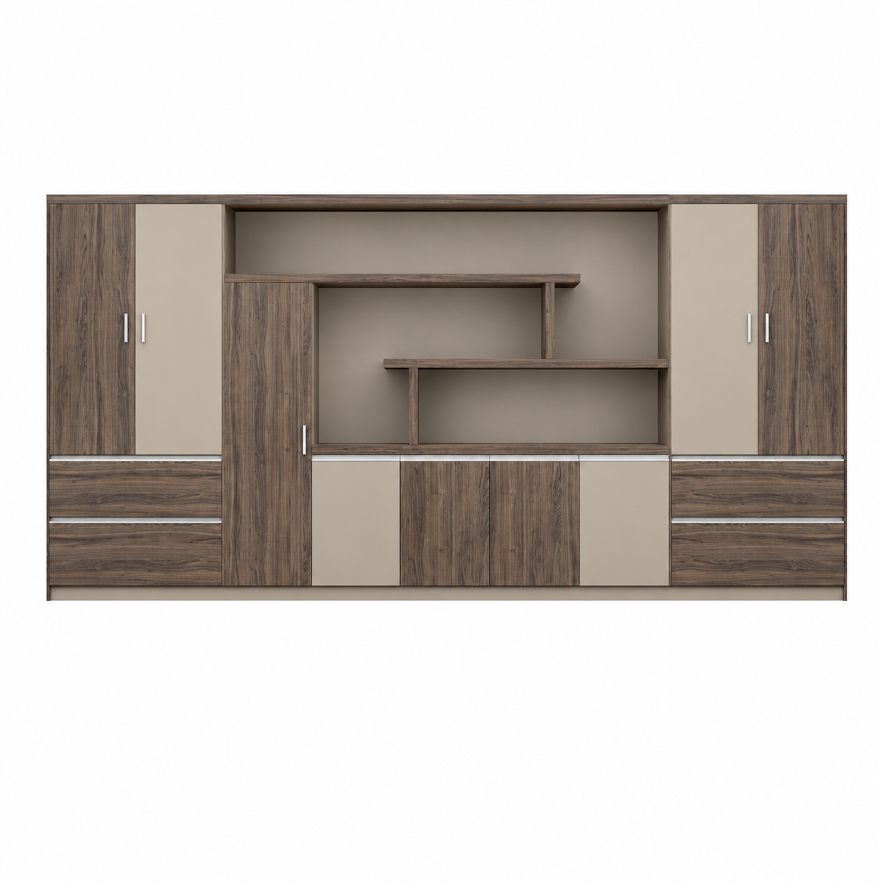 Contemporary Executive Office Storage Cabinet with Display Shelving