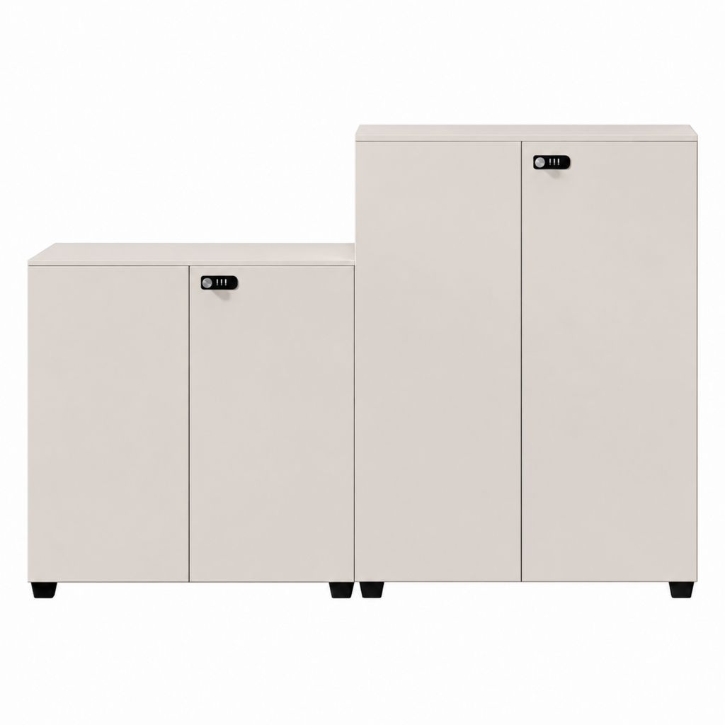 Contemporary Modular Office Storage Cabinet with Secure Custom Option