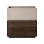 Contemporary Timber Bedside Cabinet with Raised Storage Tray