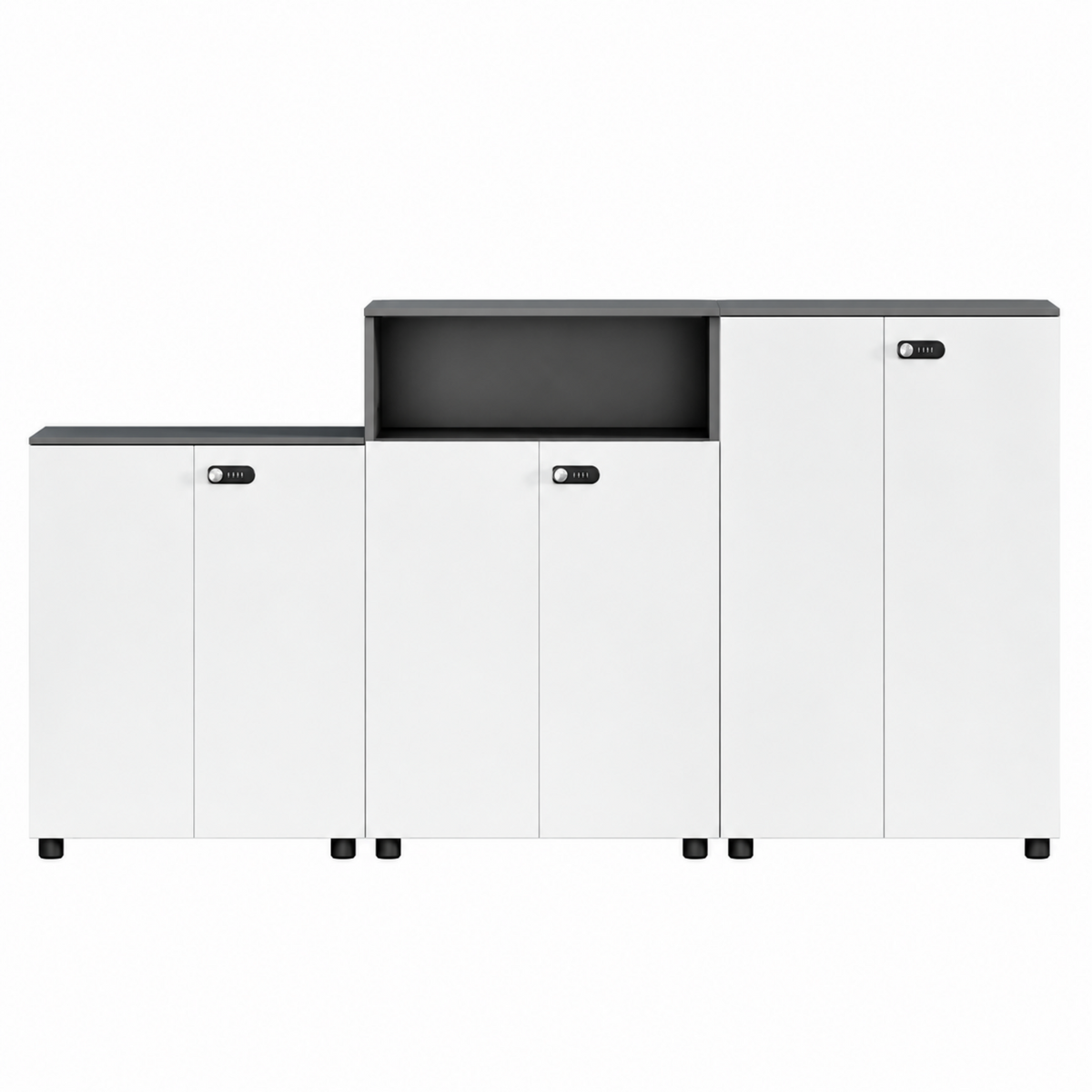 Contemporary Modular Office Storage Cabinet with Secure Custom Option