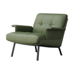 Modern Lounge Armchair with Upholstered Cushion and Solid Wood Frame for Reception Areas