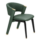 Modern Dining Armchair with Ribbed Upholstery and Colour Options