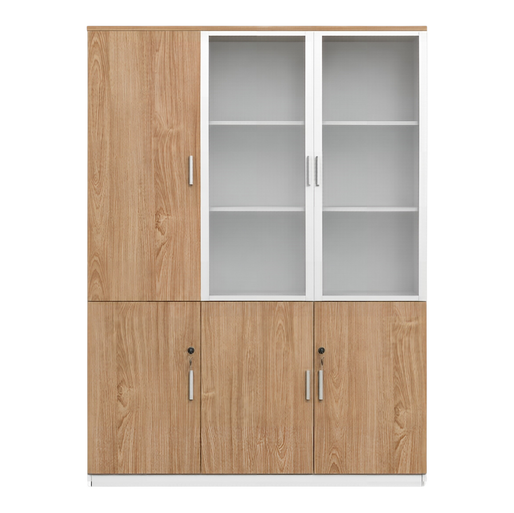 Multi-Section Office Storage and Display Cabinet