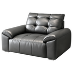Minimalist Leather Sofa with Generous Seating and Sculpted Contemporary Form