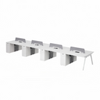 Minimalist Bench Workstation with Screen Panels