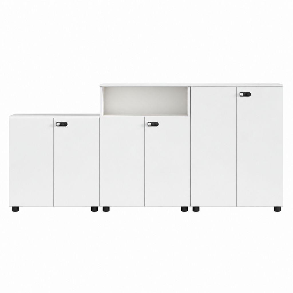 Contemporary Modular Office Storage Cabinet with Secure Custom Option