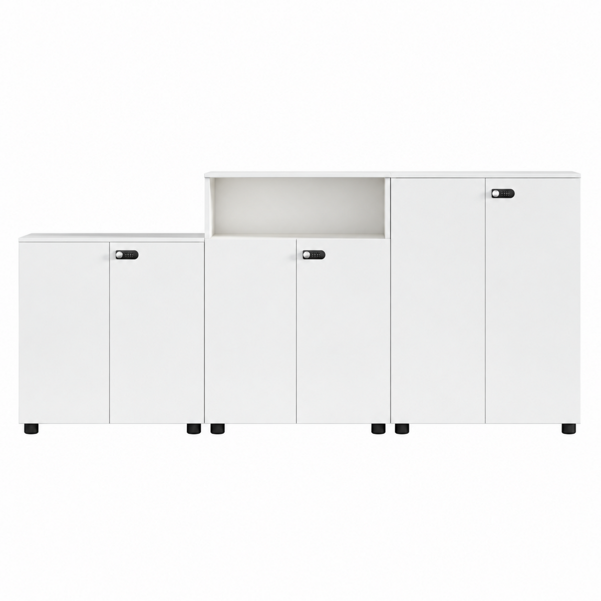 Contemporary Modular Office Storage Cabinet with Secure Custom Option
