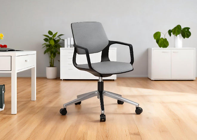Adjustable Swivel Office Chair with Medium Backrest