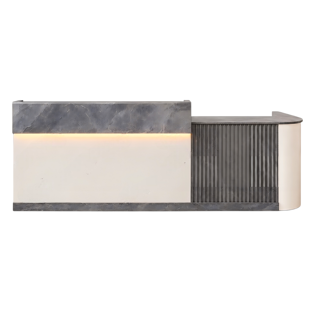 Slatted Timber Café Counter with LED Front Panel