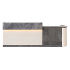 Slatted Timber Café Counter with LED Front Panel