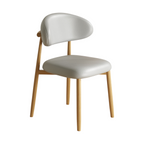 Modern Upholstered Home Chair With Curved Backrest And Steel Legs
