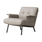 Modern Lounge Armchair with Upholstered Cushion and Solid Wood Frame for Reception Areas