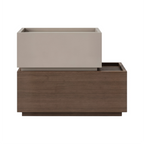 Contemporary Timber Bedside Cabinet with Raised Storage Tray