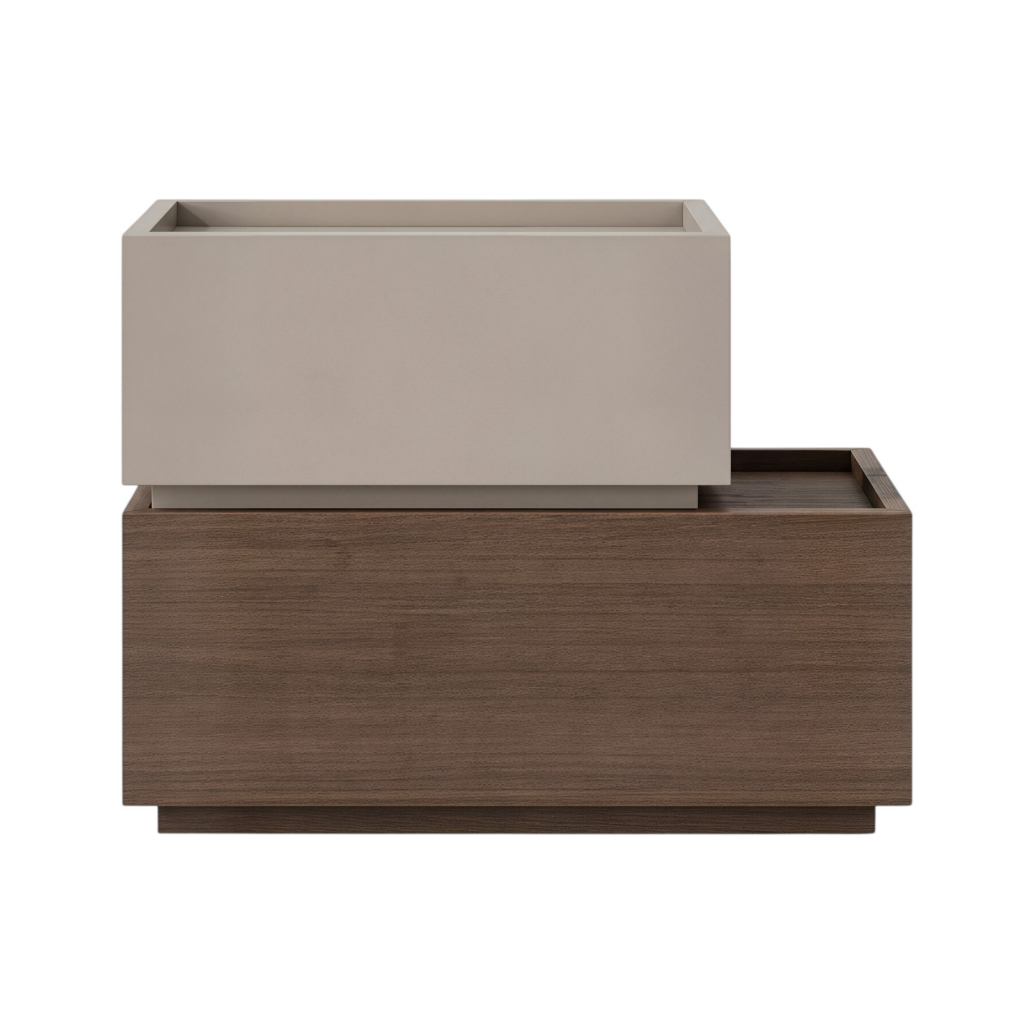 Contemporary Timber Bedside Cabinet with Raised Storage Tray
