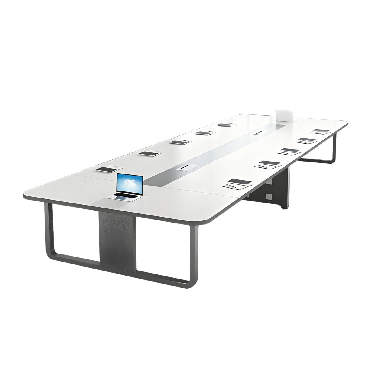 Oak-Finished Commercial-Grade Meeting Table