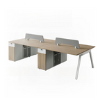 Minimalist Bench Workstation with Screen Panels