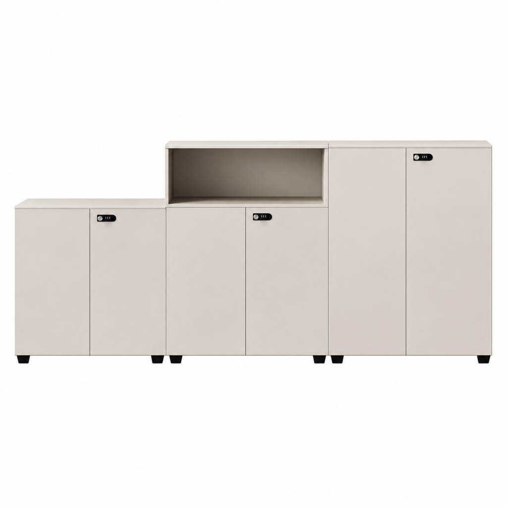 Contemporary Modular Office Storage Cabinet with Secure Custom Option