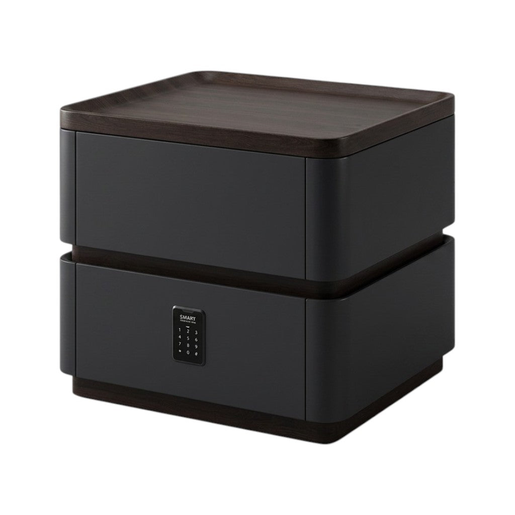 Modern Bedside Table with 2 Drawers and Rounded Edges