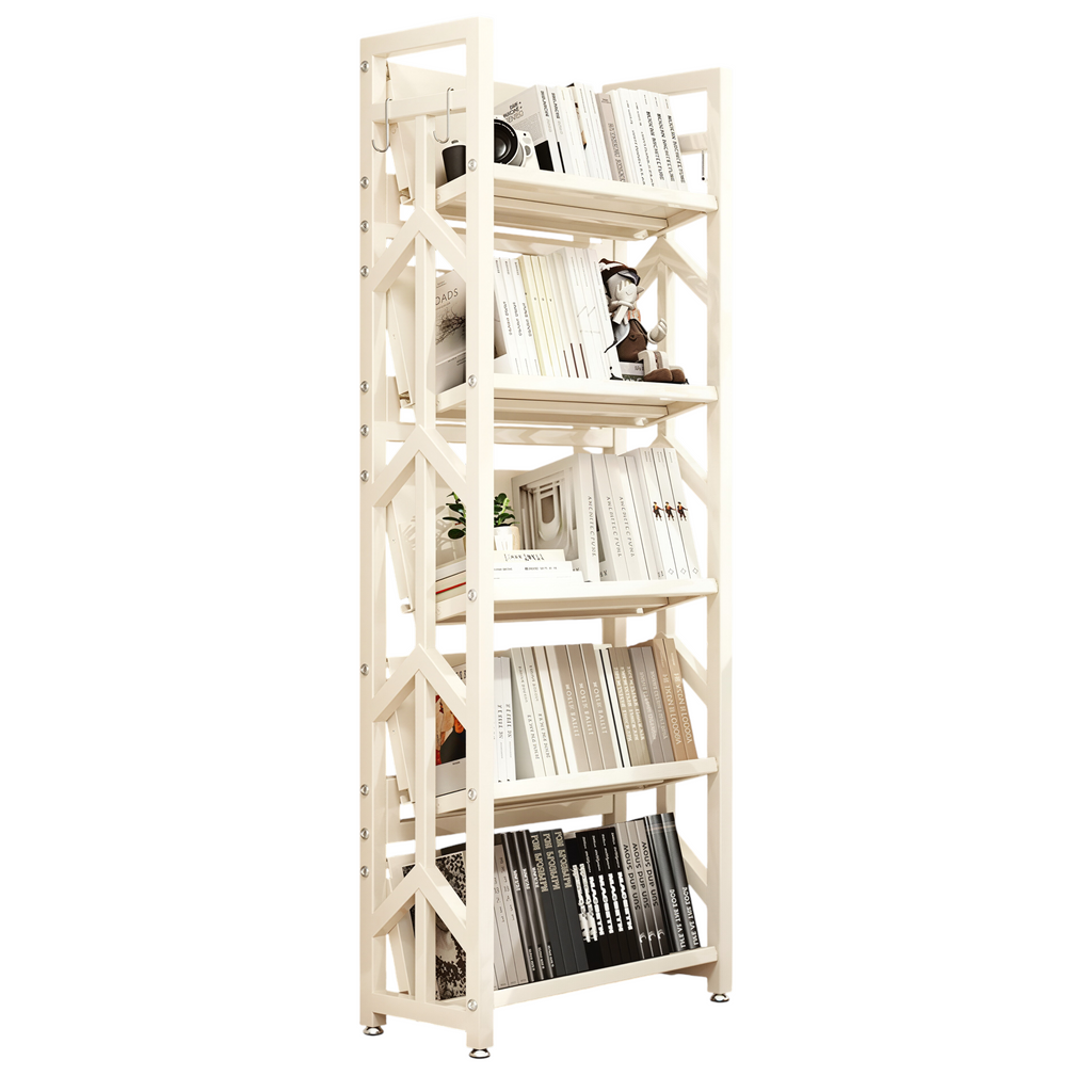 Adjustable Multi-Tier Bookcase With Slanted Shelves