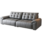 Minimalist Leather Sofa with Generous Seating and Sculpted Contemporary Form