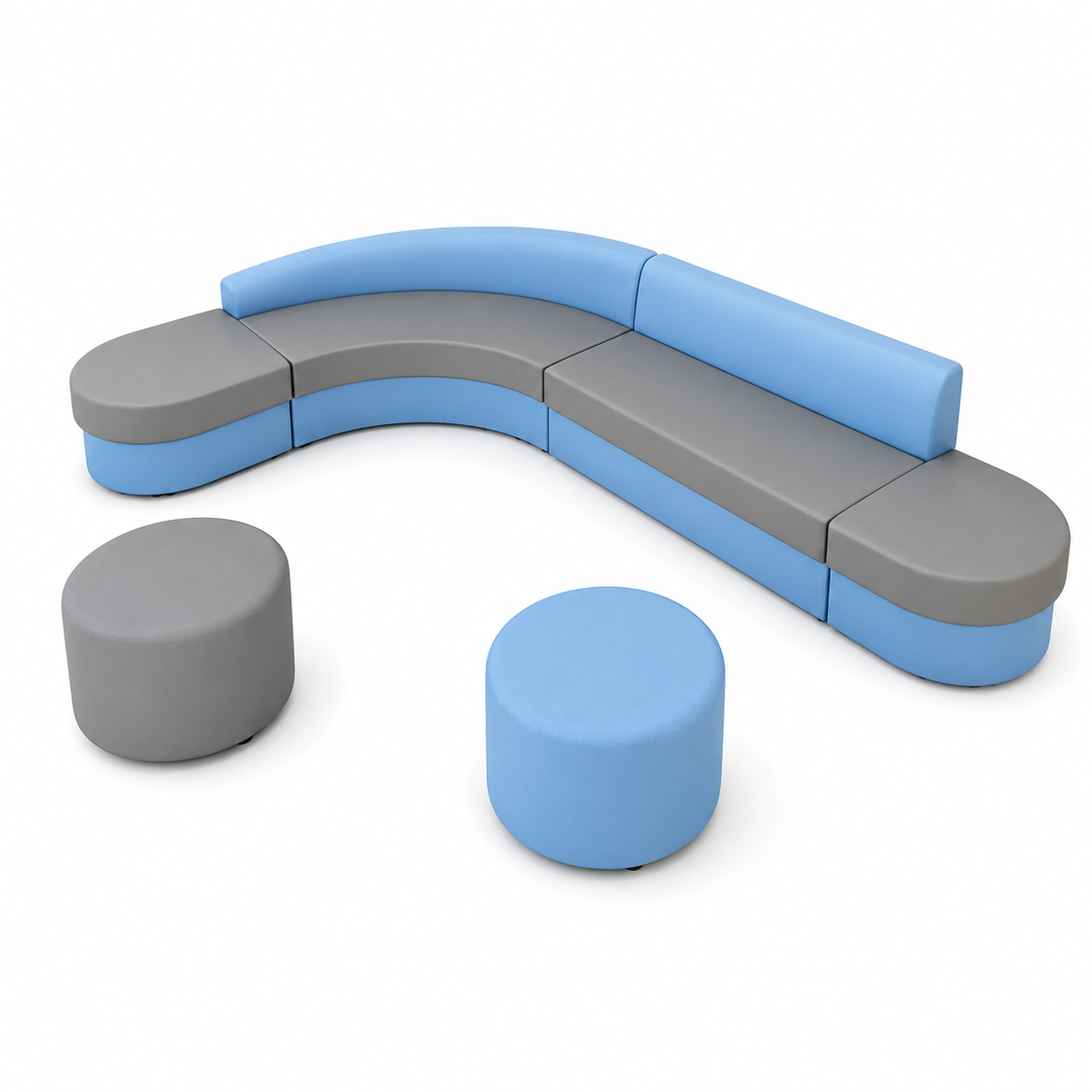 Agile Curved Modular Lounge Suite for Collaborative Breakout Areas and Modern Reception Spaces