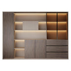 Premium Executive Storage Cabinet with Open Display Shelves