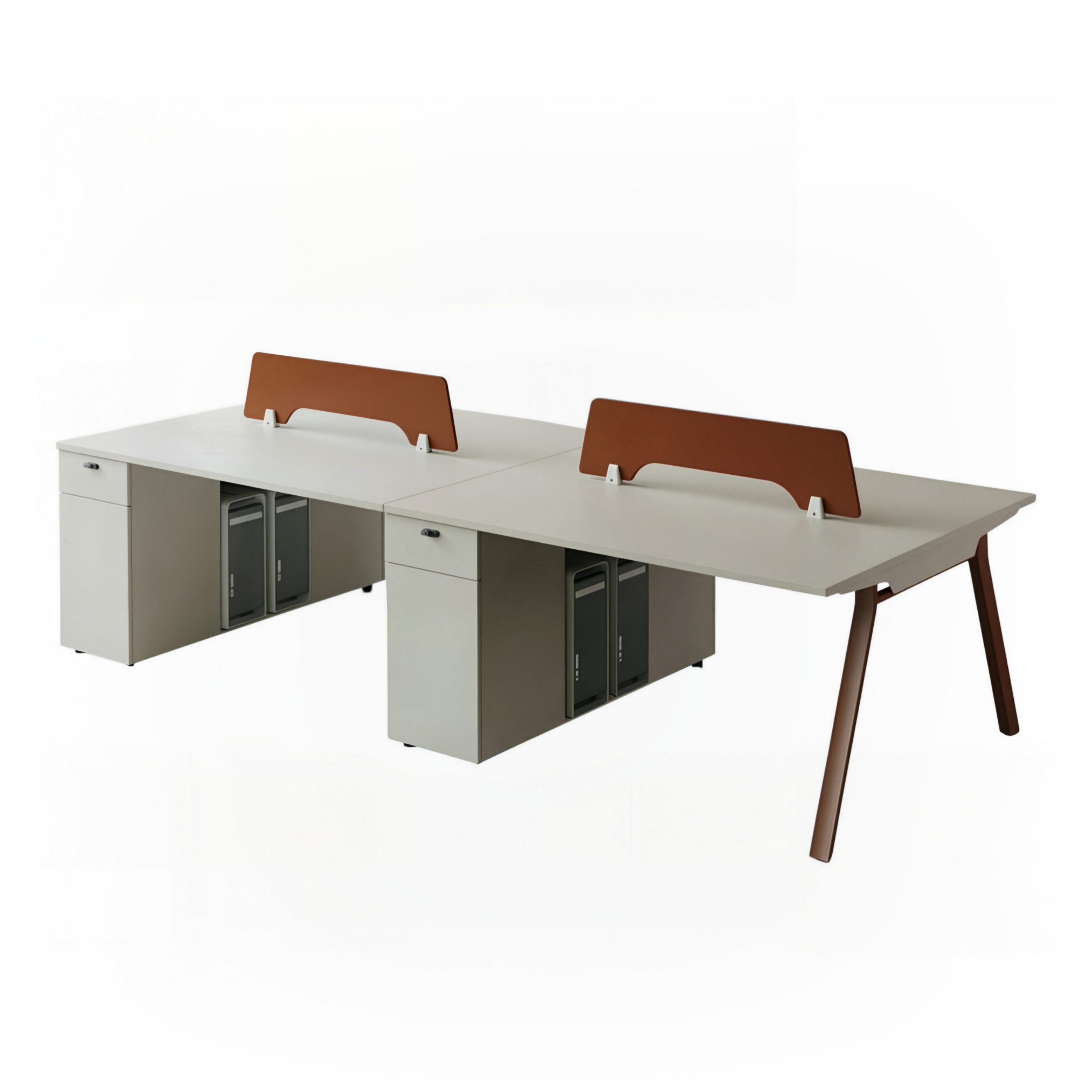 Minimalist Bench Workstation with Screen Panels