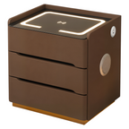 Smart Bedside Table with Wireless Charging and LED Light