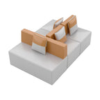 Modular Office Lounge Suite – Contemporary L-Shape Reception Seating with Round Coffee Table