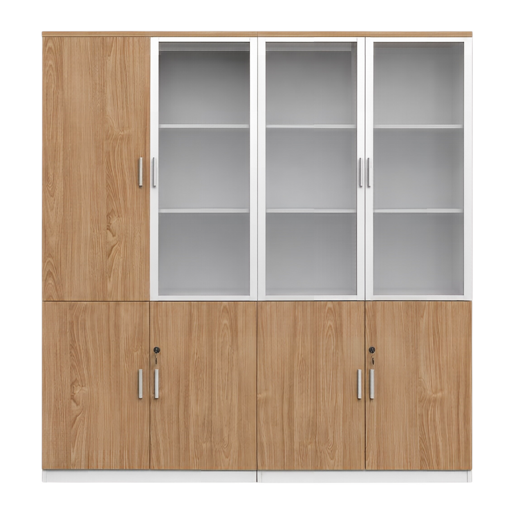 Multi-Section Office Storage and Display Cabinet