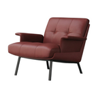 Modern Lounge Armchair with Upholstered Cushion and Solid Wood Frame for Reception Areas