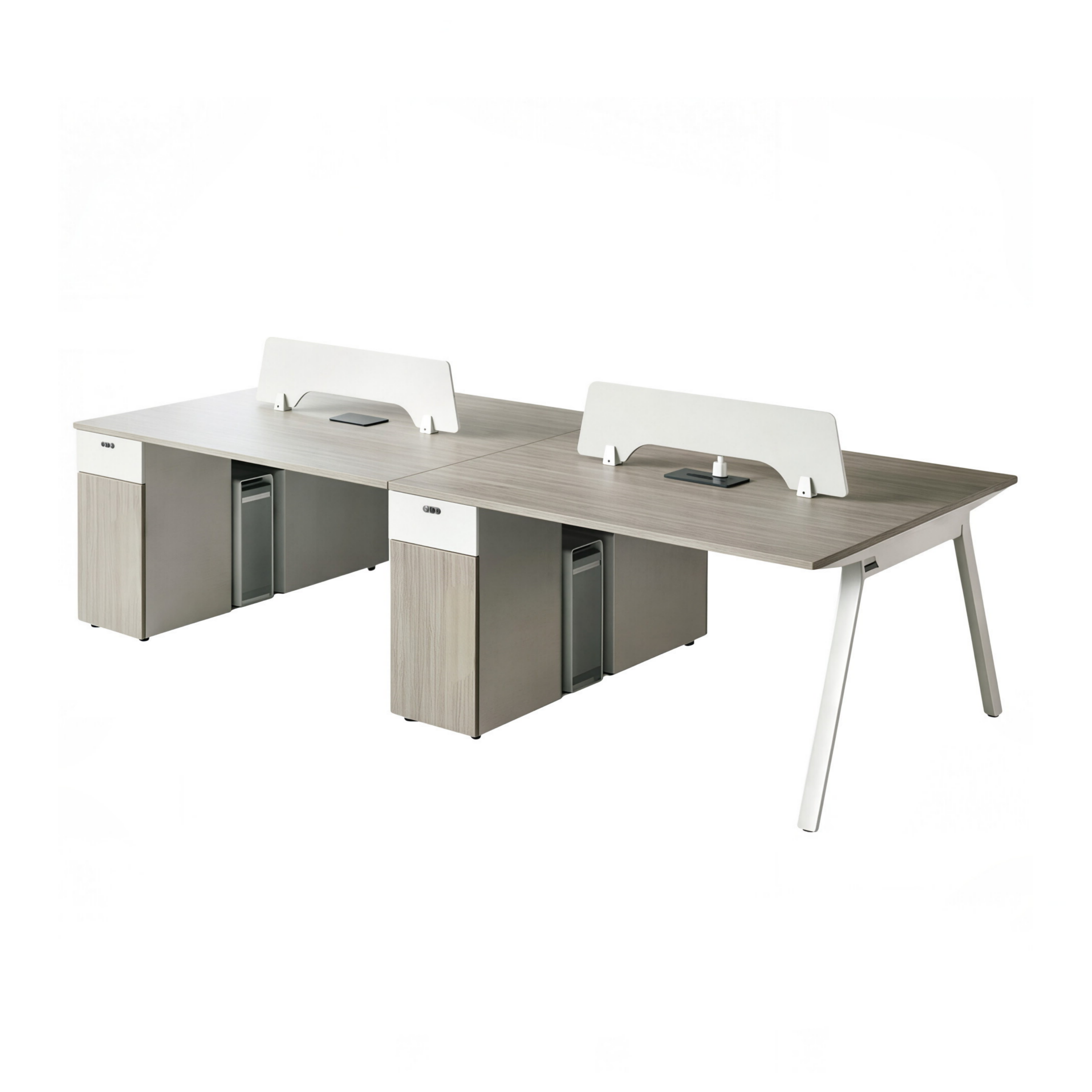 Minimalist Bench Workstation with Screen Panels
