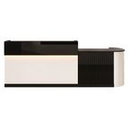 Slatted Timber Café Counter with LED Front Panel