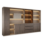Premium Executive Storage Cabinet with Open Display Shelves